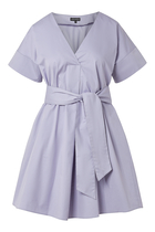 Belted Mini Dress in Cotton